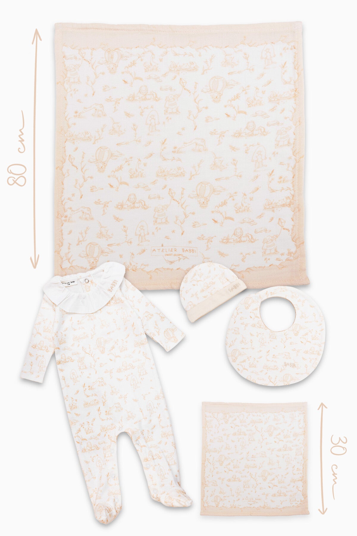 Toile De Jouy Set - Beige