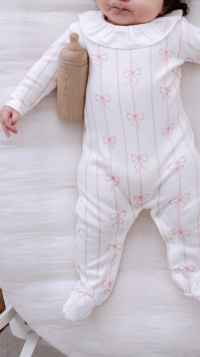 NEWBORN SET (4-PIECE) - RIBBON/PINK