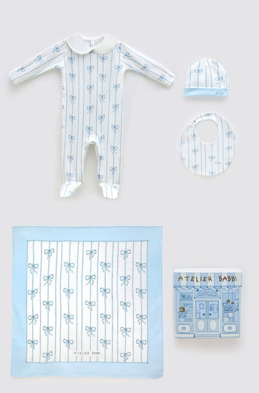 NEWBORN SET (4-PIECE) - RIBBON/BLUE